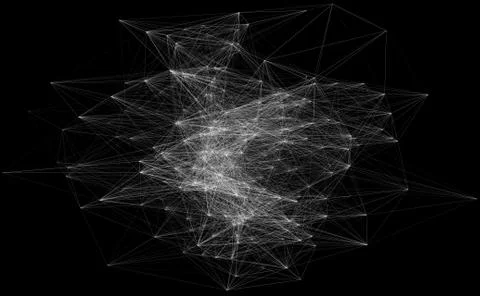 3D illustration of geometric cloud connection structure イラスト素材