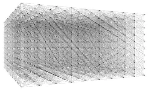 3D illustration of geometric cloud connection structure Illustrazione stock