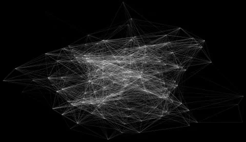 3D illustration of geometric cloud connection structure イラスト素材