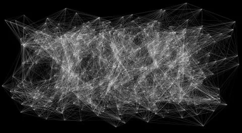 3D illustration of geometric cloud connection structure Stock Illustration