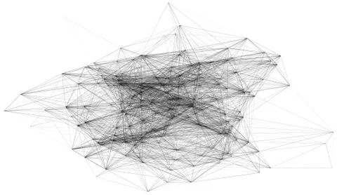 3D illustration of geometric cloud connection structure イラスト素材