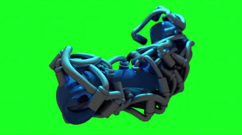3d illustration - geometric shape with pipe on green screen Stock Illustration