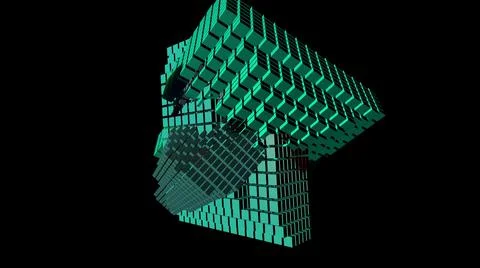 3D illustration of  geometrical object over black Stock Illustration