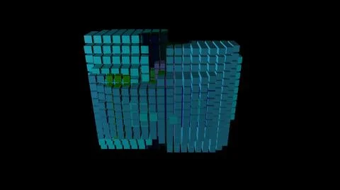 3D illustration of  geometrical object over black Illustrazione stock