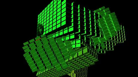 3D illustration of  geometrical object over black Stock Illustration
