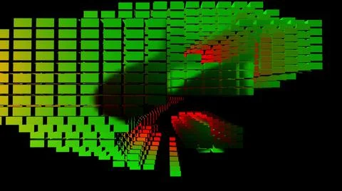 3D illustration of  geometrical object over black Illustrazione stock