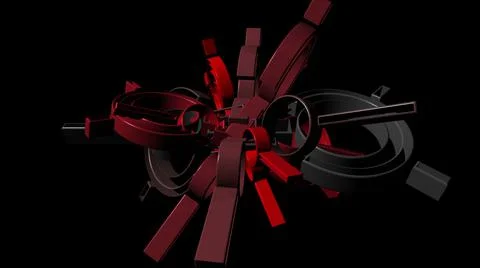 3D illustration of  geometrical object over black Stock Illustration