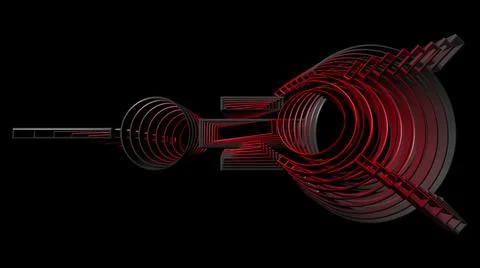 3D illustration of  geometrical object over black Stock Illustration