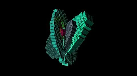 3D illustration of  geometrical object over black Illustrazione stock