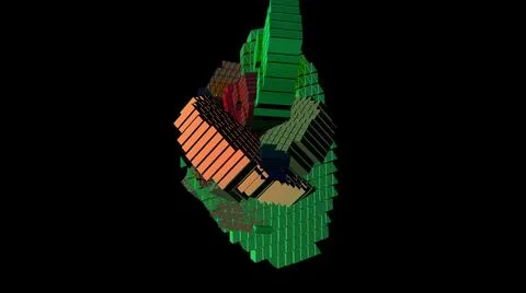 3D illustration of  geometrical object over black Illustrazione stock