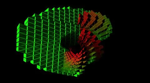 3D illustration of  geometrical object over black Stock Illustration