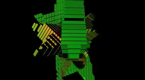 3D illustration of  geometrical object over black Illustrazione stock
