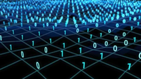 3D illustration of a geometrical pattern with binary codes Stock Illustration