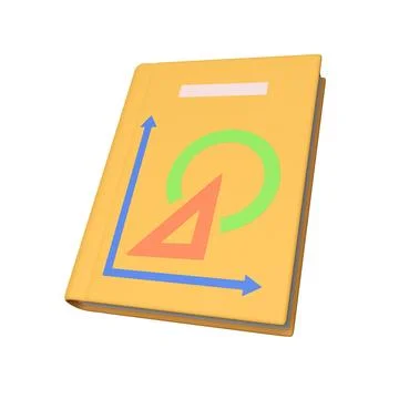3D illustration of a geometry textbook. Education concept Stock Illustration