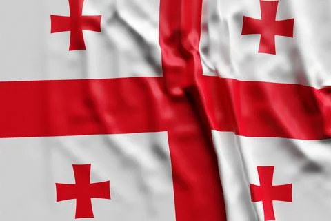 3D illustration of Georgia national developing flag. Country symbol. Stock Illustration