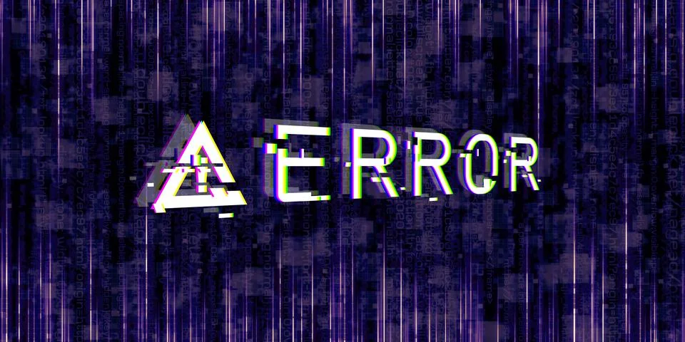 3d Illustration glitch effect Computer danger symbols Hacked errors Cyberpunk 스톡 일러스트