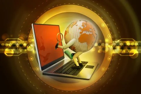 3d illustration of Global analysing 스톡 일러스트