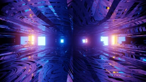 3D illustration of glowing cyberspace in motion Stock Footage 149162368