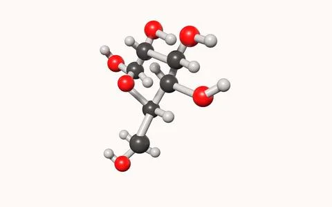 3D Illustration - Glucose Molecule - White Background Illustrazione stock