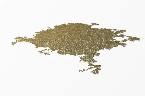 3d illustration gold labyrinth, complex problem solving concept Stock Illustration