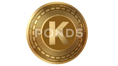 3d Illustration Golden Kadena KDA Cryptocurrency Coin Symbol