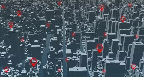 3D illustration GPS.navigator Simulated with a map on the background, picture Illustrazione stock