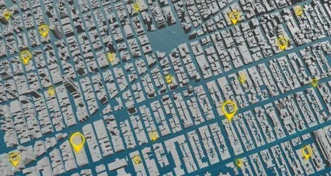 3D illustration GPS.navigator Simulated with a map on the background, picture Illustrazione stock