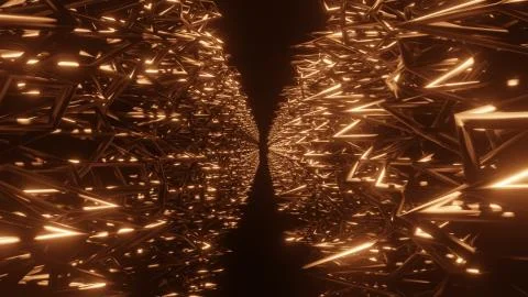 3D illustration graphic of abstract sci-fi metallic structure. Stock Illustration