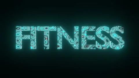 3D illustration graphic of beautiful texture or pattern on the text FITNESS, Illustrazione stock