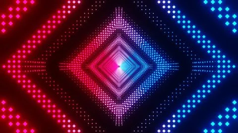 3D illustration graphics of a beautiful sci-fi cube shape tunnel. Stock Illustration