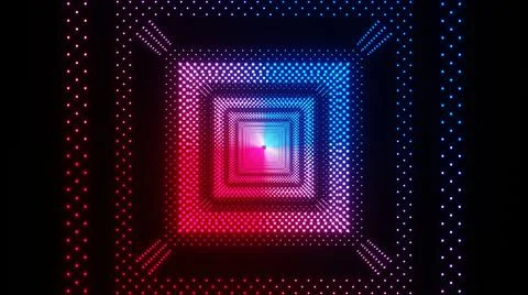 3D illustration graphics of a beautiful sci-fi cube shape tunnel. Stock Illustration