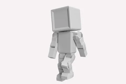 3D Illustration of a Gray Robot Illustrazione stock
