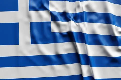 3D illustration of Greece national developing flag. Country symbol. Stock Illustration