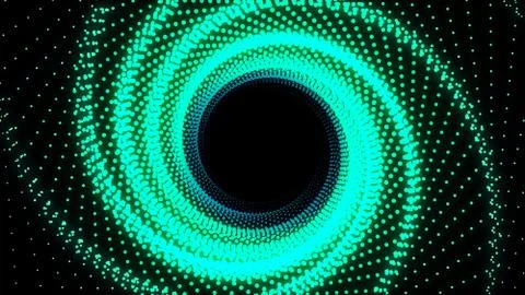 3d Illustration, Green dots lined up in lines It was put together until it wa Stock-Illustration