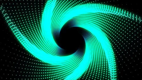 3d Illustration, Green dots lined up in lines It was put together until it wa 스톡 일러스트