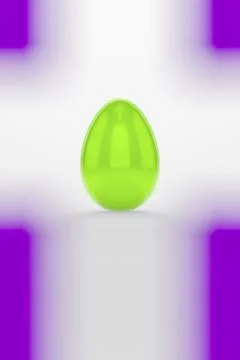 3d illustration of a green easter egg on white background Stock Illustration