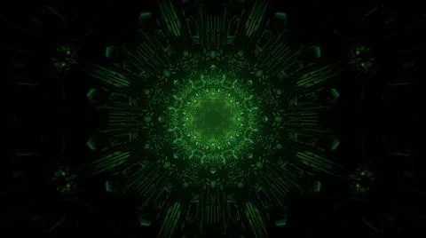 3d illustration of green endless corridor Stock Illustration