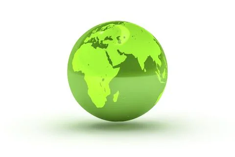 3d illustration of a green globe sphere Stock Illustration