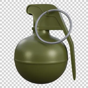 3d illustration of green grenade Stock Illustration