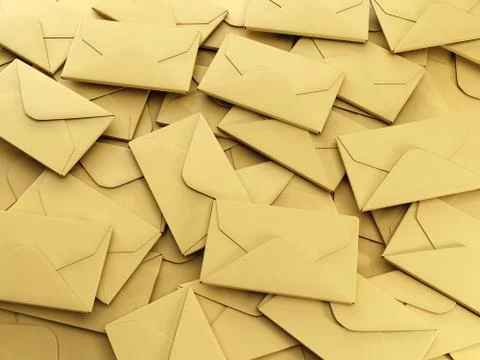 3d illustration: a group of envelopes Stock Illustration