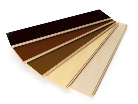 3d illustration: a group of multi-colored laminate on a white background Stock Illustration