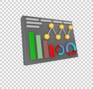 3d Illustration Growing bars and rising arrow. progress, Charts and diagrams, Stock Illustration