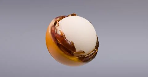 3D illustration of a growing shell on a ball Stock Illustration