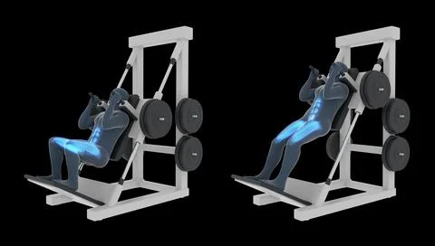 3d Illustration of Hack Squat Workout Stock Illustration