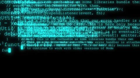 3d illustration - Hacker code running down a computer screen terminal Stock Illustration