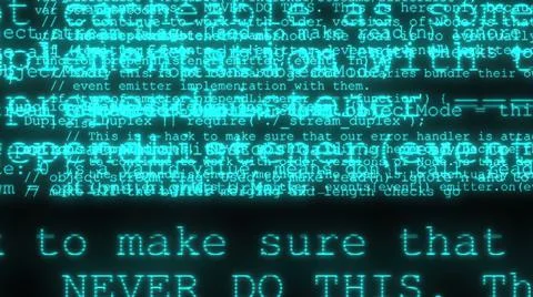 3d illustration - Hacker code running down a computer screen terminal Stock Illustration