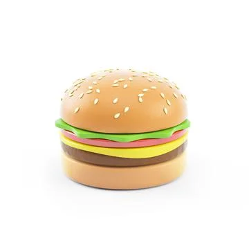 3d illustration of a hamburger Illustrazione stock