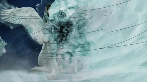 3d illustration - Hand drawn abstraction in genre of horror Stock Illustration