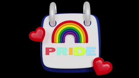 3D Illustration of Hands Making Heart Shape with Neon Pride Text Isolated o.. Stock Footage 340283399
