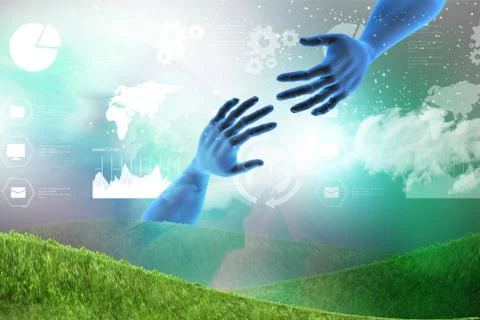 3d illustration of Helping hand Stock Illustration